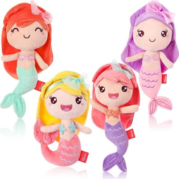 4 Pcs 7.8 Inch Mermaid Stuffed Animal Mermaid Plush Toy Cute Mermaid Princess P